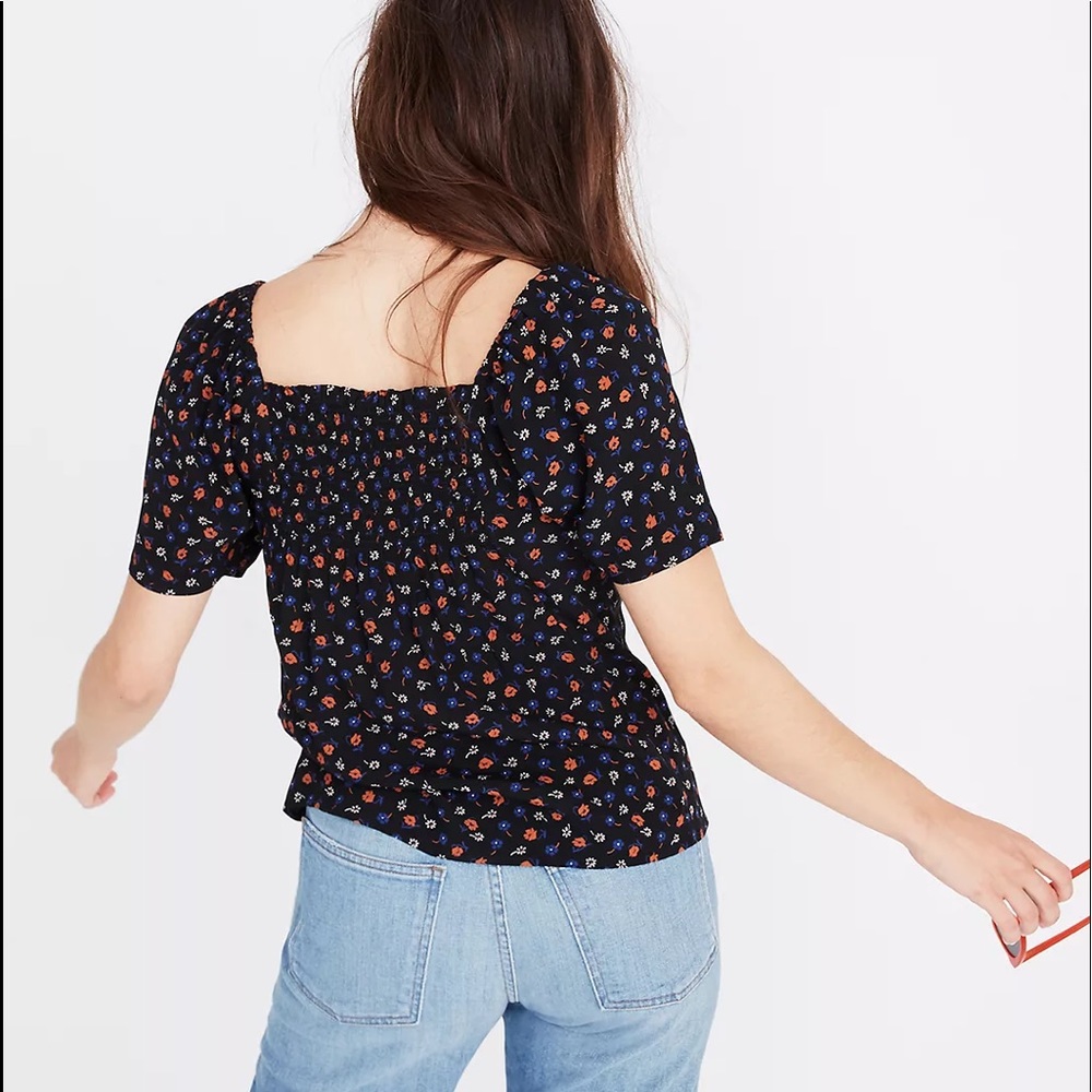 Madewell • square neck Prairie Posies smocked top - Picture 14 of 14